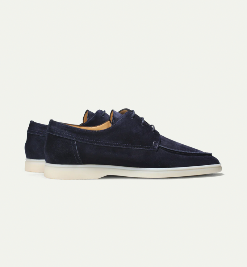 Álvaro – Men's Suede Moccasin Loafers with Lace-Up Finish