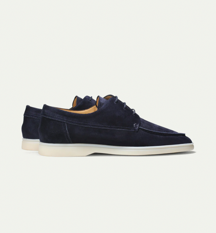 Álvaro – Men's Suede Moccasin Loafers with Lace-Up Finish