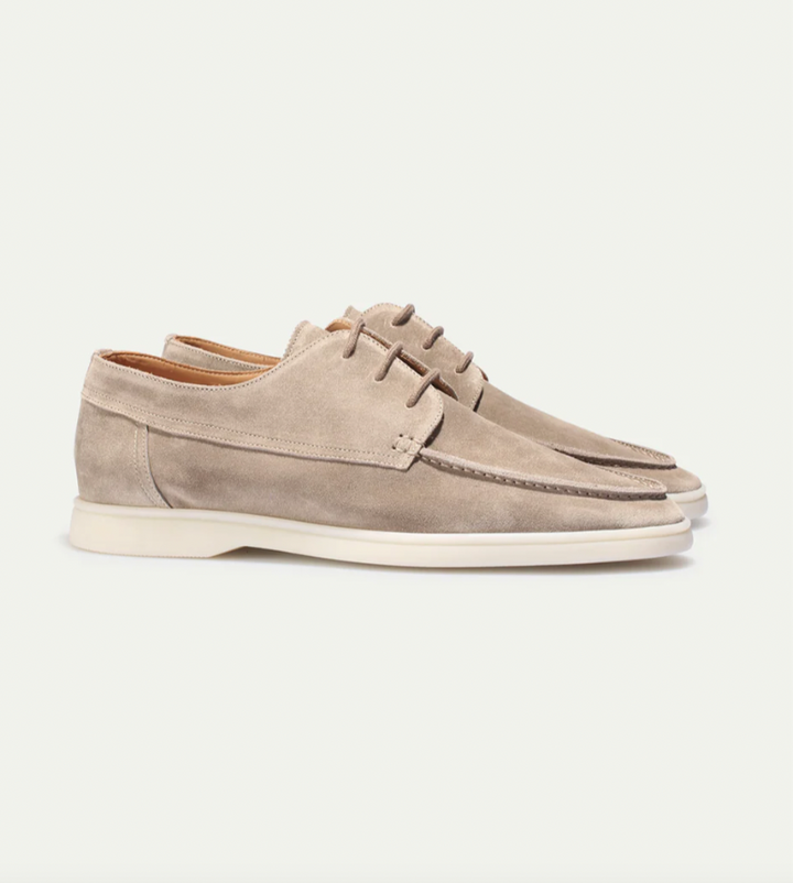 Álvaro – Men's Suede Moccasin Loafers with Lace-Up Finish
