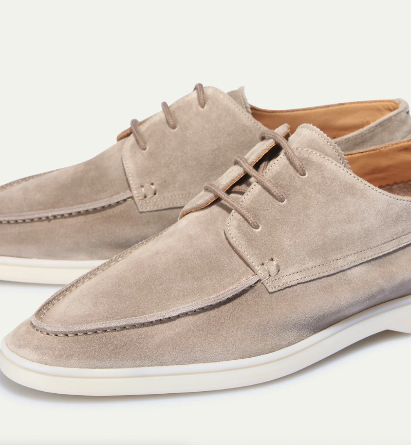 Álvaro – Men's Suede Moccasin Loafers with Lace-Up Finish