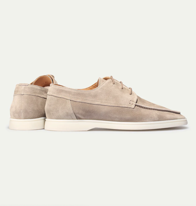 Álvaro – Men's Suede Moccasin Loafers with Lace-Up Finish