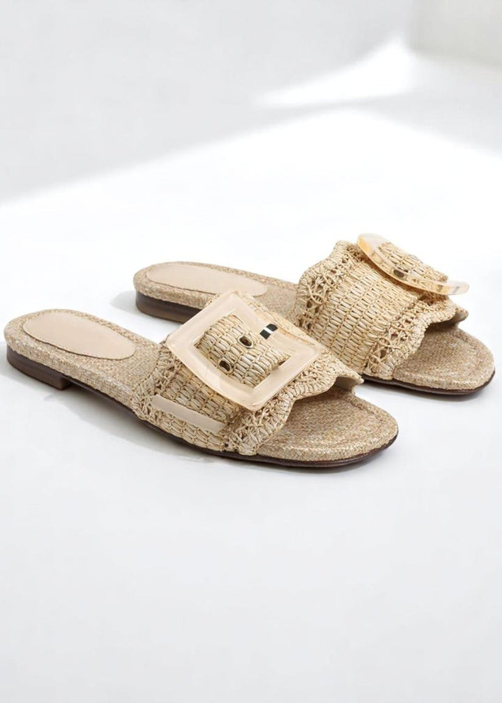 Rivèra Raffia Slides – Natural. Chic. Summery.