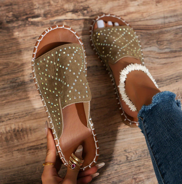 Tavira | Orthopaedic Crystal Stud Sandals