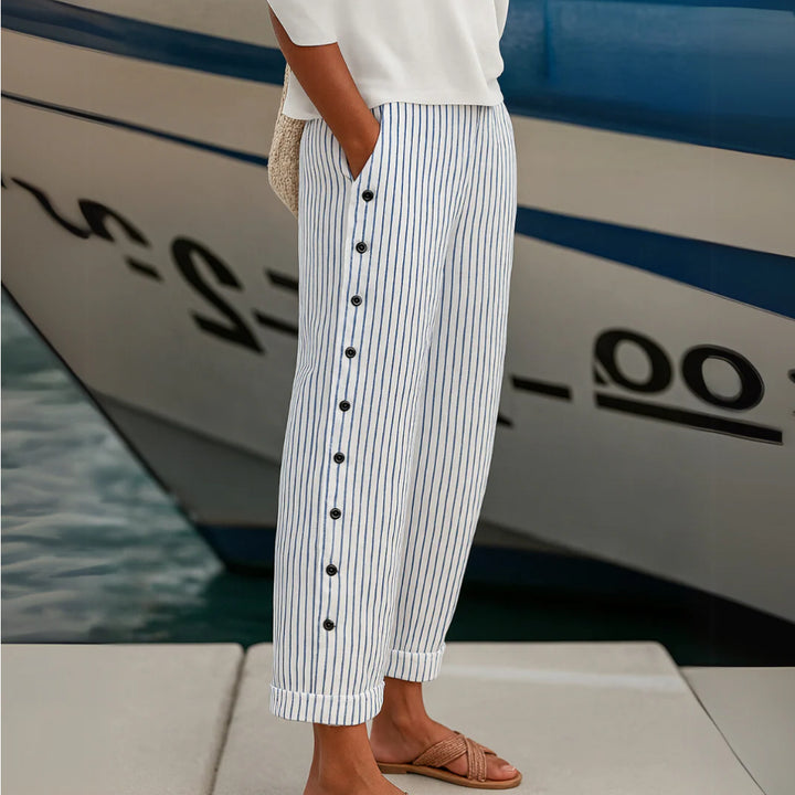 REA | COMFORTABLE STRIPED CASUAL TROUSERS