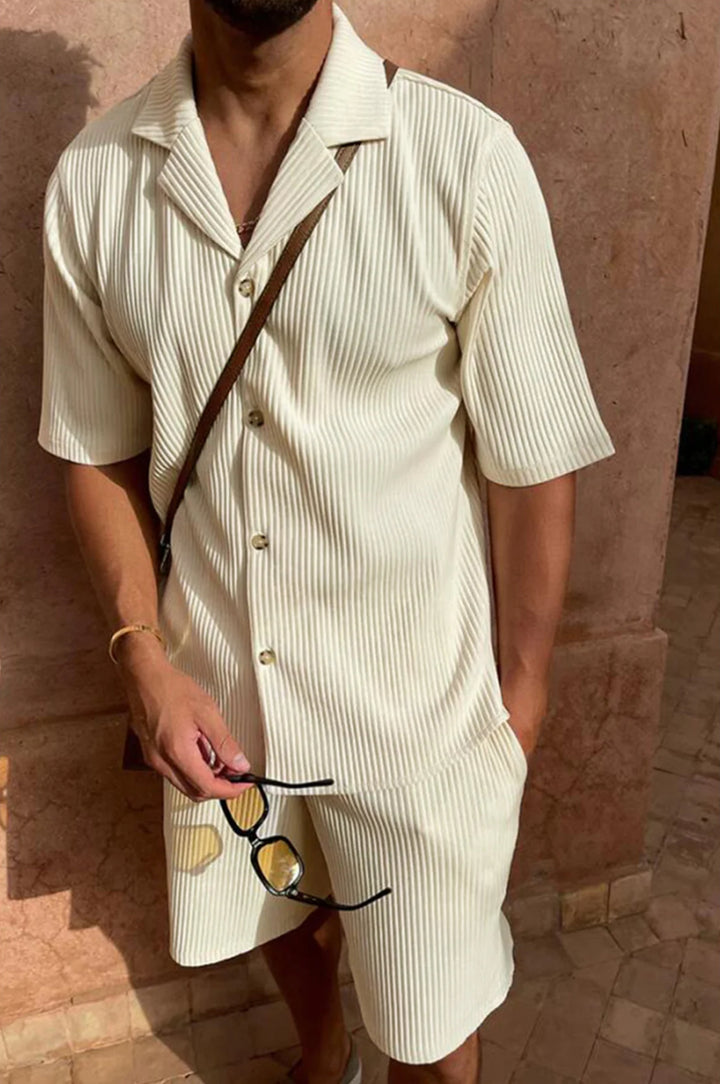 ARDIAN - CORDUROY SHORT SLEEVE SHIRT AND SHORTS SET