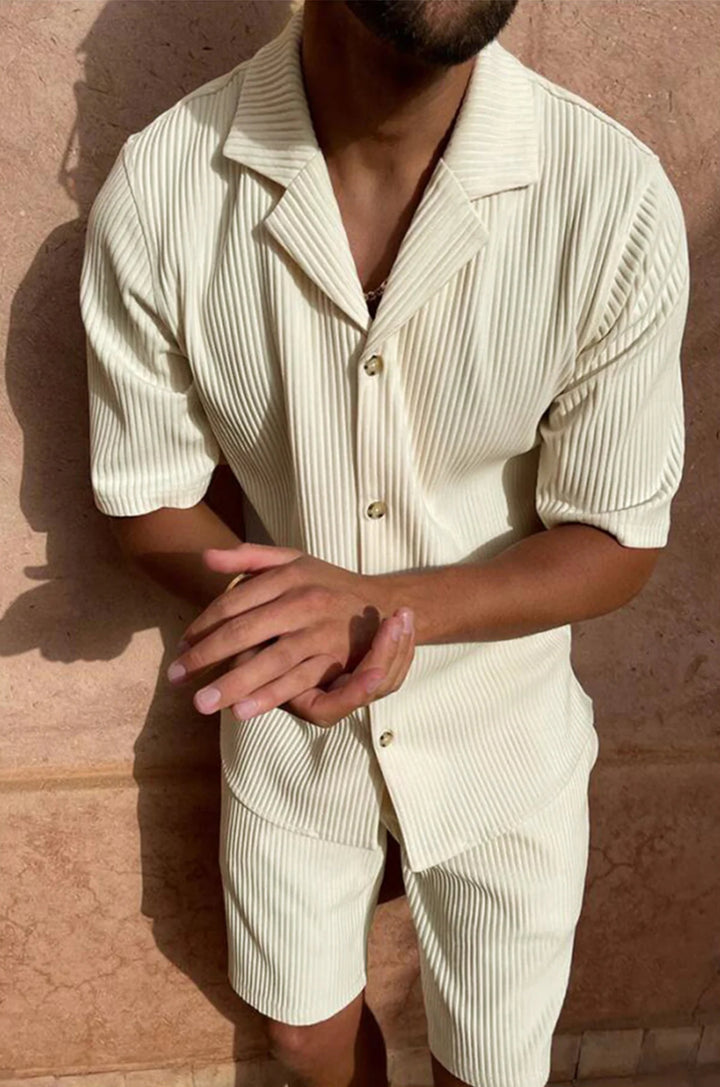 ARDIAN - CORDUROY SHORT SLEEVE SHIRT AND SHORTS SET