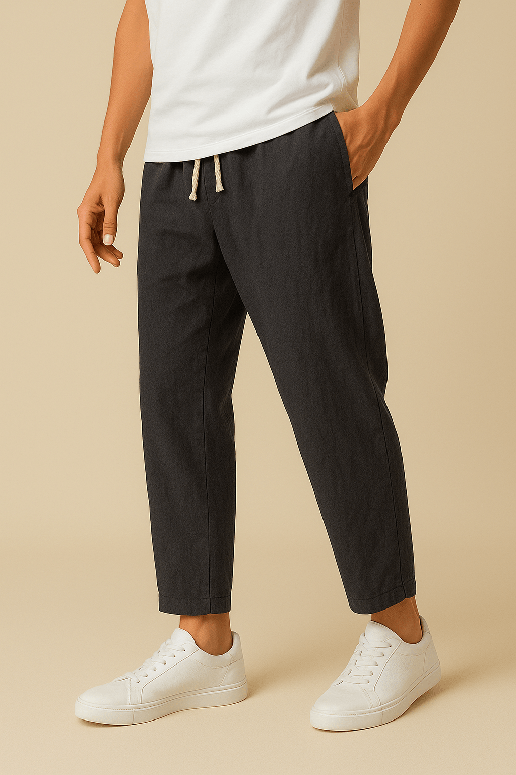 Alicante Beach Lightweight Linen Style Trousers with Breathable Weave