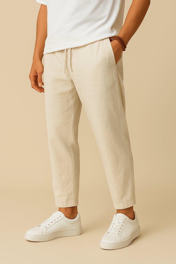 Alicante Beach Lightweight Linen Style Trousers with Breathable Weave