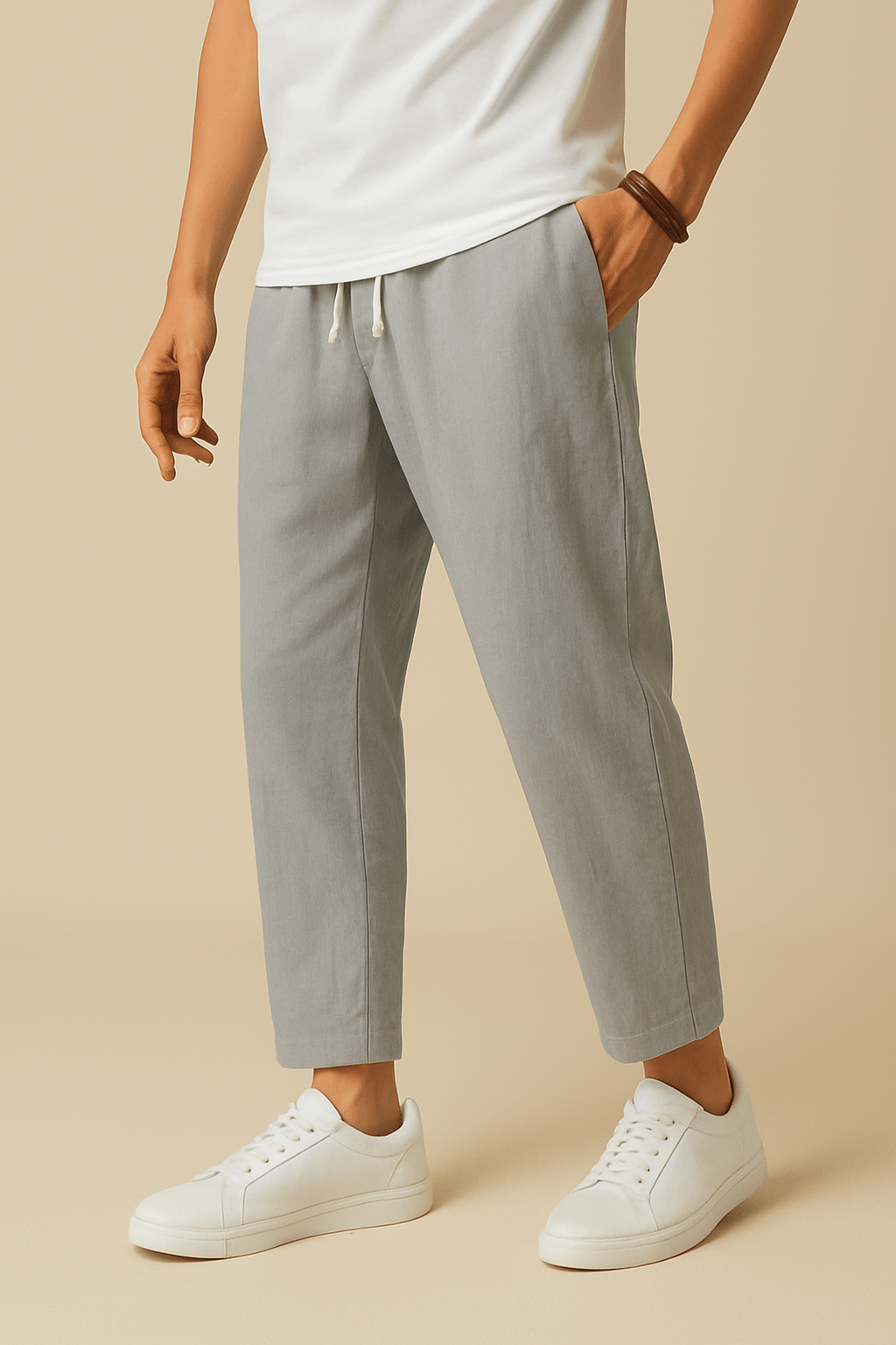 Alicante Beach Lightweight Linen Style Trousers with Breathable Weave