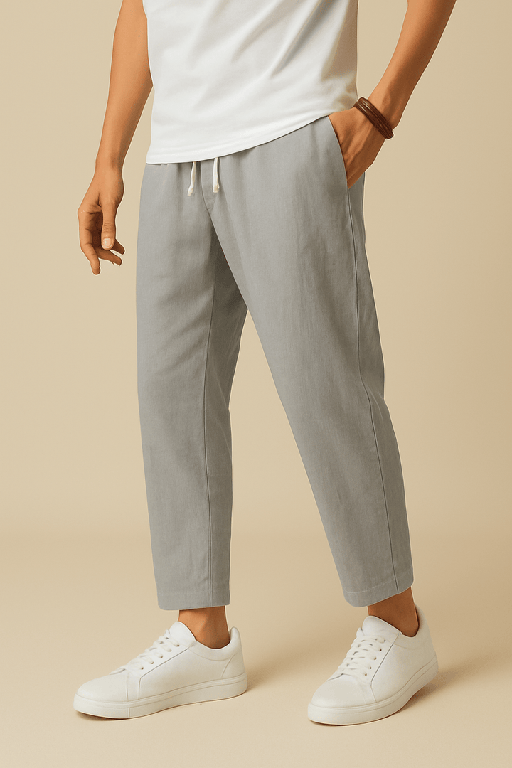 Alicante Beach Lightweight Linen Style Trousers with Breathable Weave