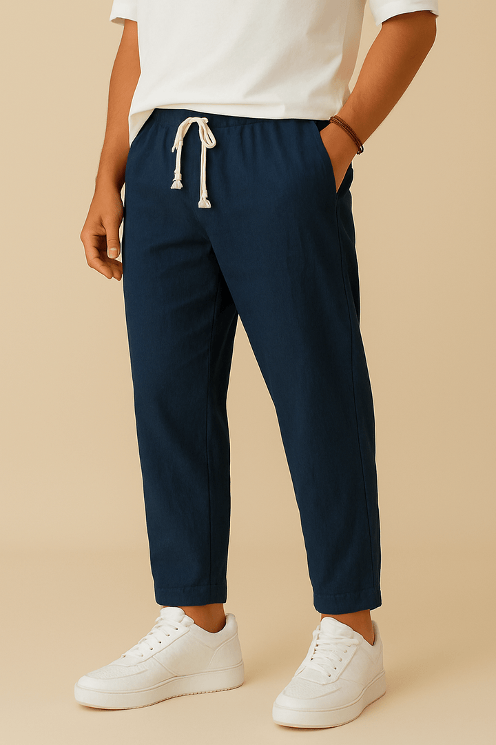 Alicante Beach Lightweight Linen Style Trousers with Breathable Weave