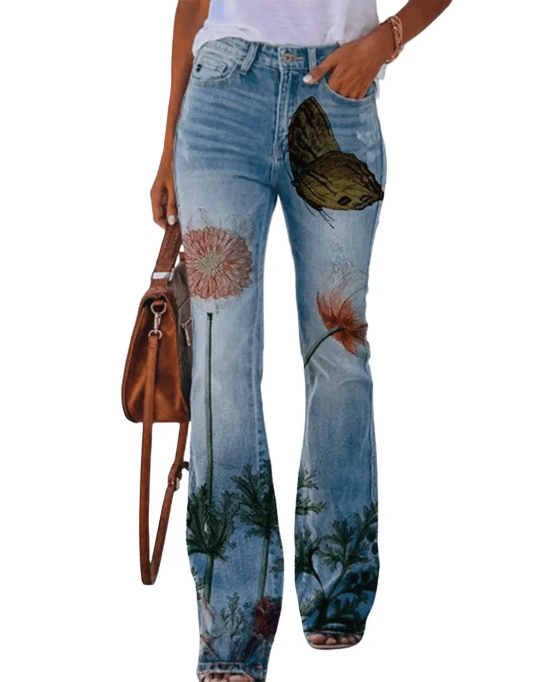 Alice Womens Floral Jeans