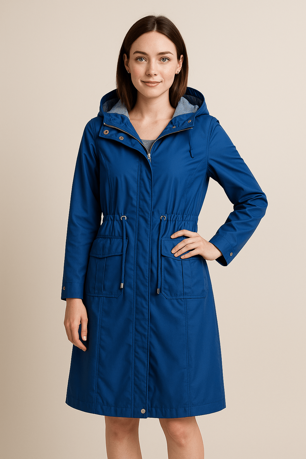 Anaya – Women’s Waterproof Over-Knee Hooded Trench Coat with Adjustable Fit