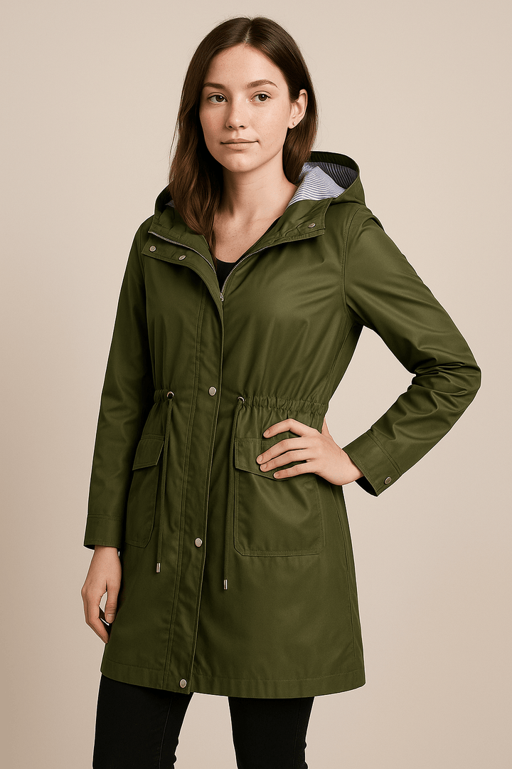 Anaya – Women’s Waterproof Over-Knee Hooded Trench Coat with Adjustable Fit