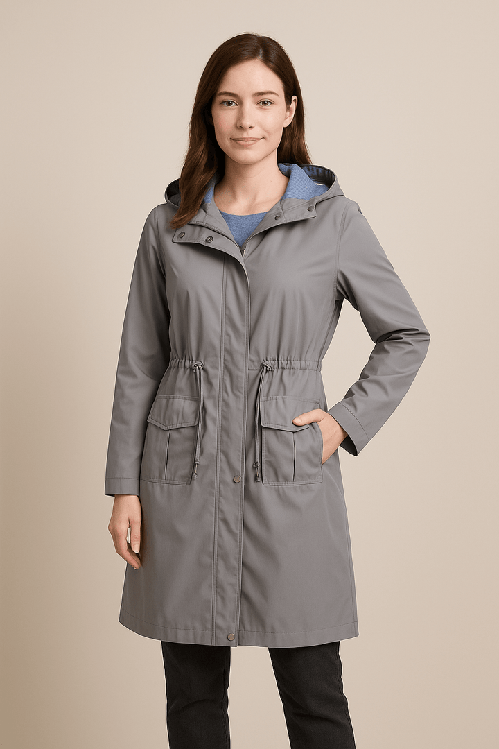 Anaya – Women’s Waterproof Over-Knee Hooded Trench Coat with Adjustable Fit