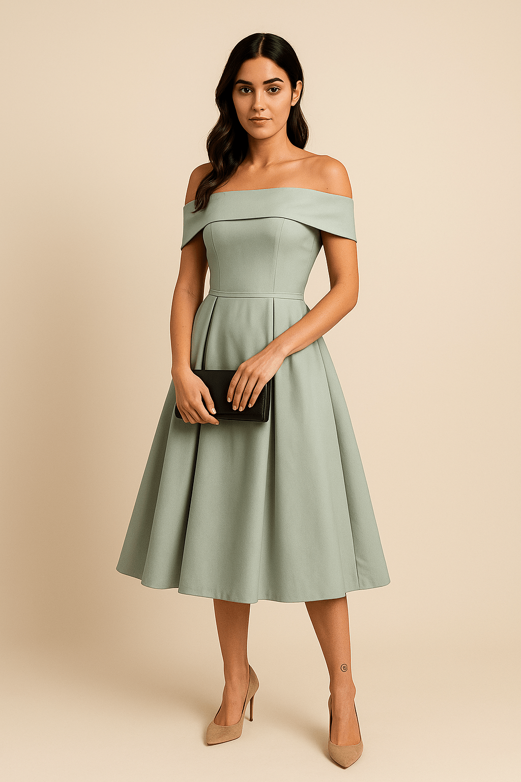 Anna Women's Off-Shoulder A-Line Dress - Elegant Fit - Formal Wear