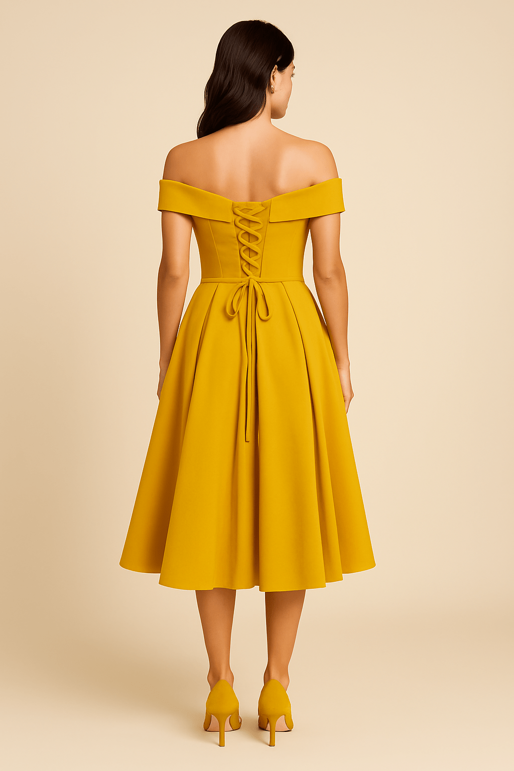 Anna Women's Off-Shoulder A-Line Dress - Elegant Fit - Formal Wear
