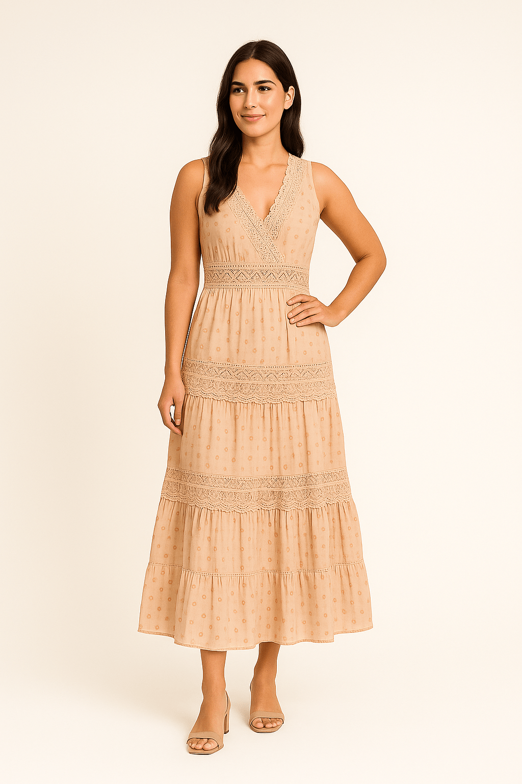 Eimear – Boho Maxi Dress with Tiered Skirt & Flowy Sleeves