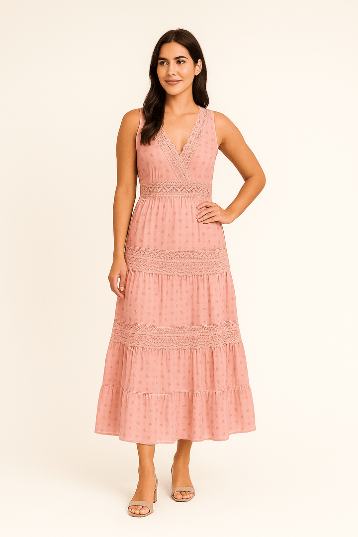 Eimear – Boho Maxi Dress with Tiered Skirt & Flowy Sleeves