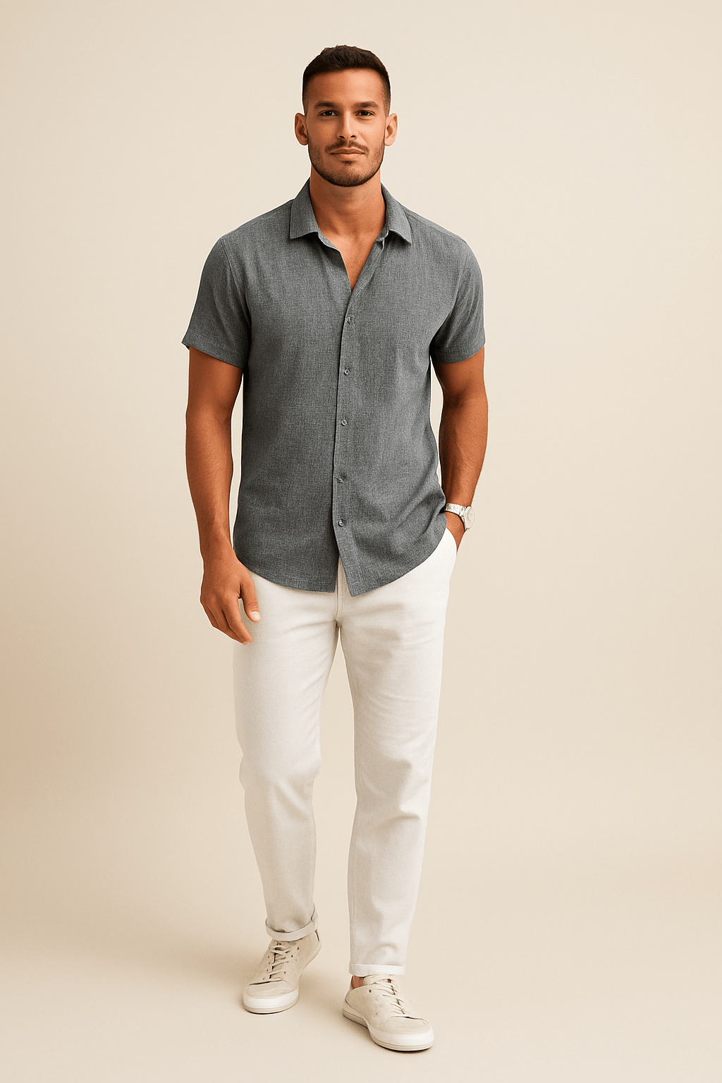 Tom Casual Button-Down Shirt – Short Sleeve