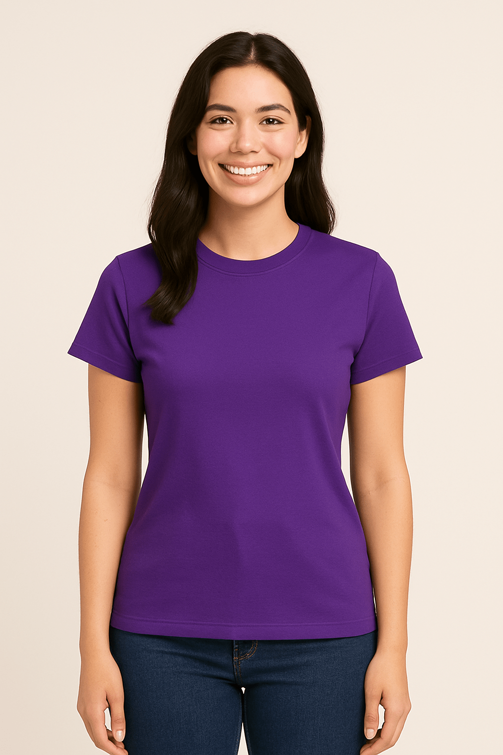 Claire Women's Slim Fit Short Sleeve T-Shirt - 100% Cotton