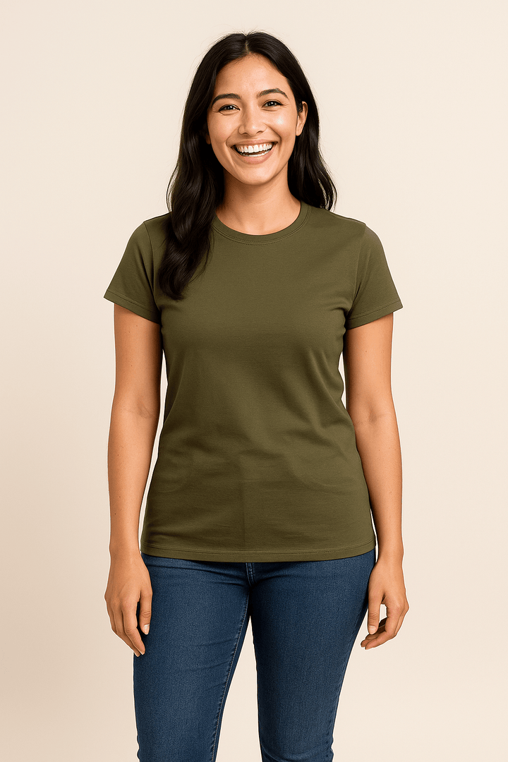 Claire Women's Slim Fit Short Sleeve T-Shirt - 100% Cotton