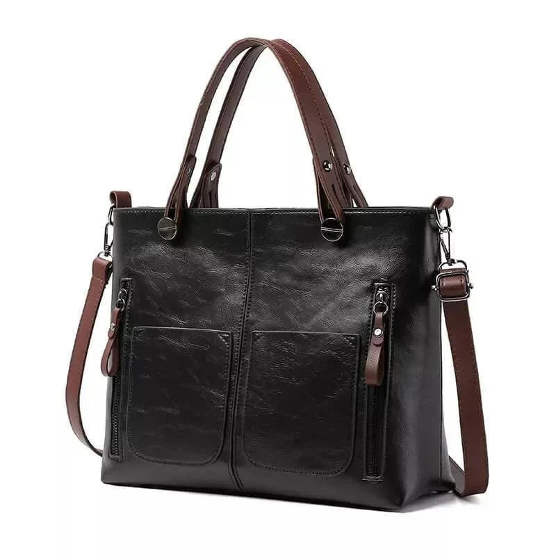 Colette Women's Faux Leather Shoulder Bag with Dual Handles, Detachable Strap, and Multiple Pockets