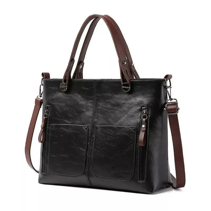 Colette Women's Faux Leather Shoulder Bag with Dual Handles, Detachable Strap, and Multiple Pockets