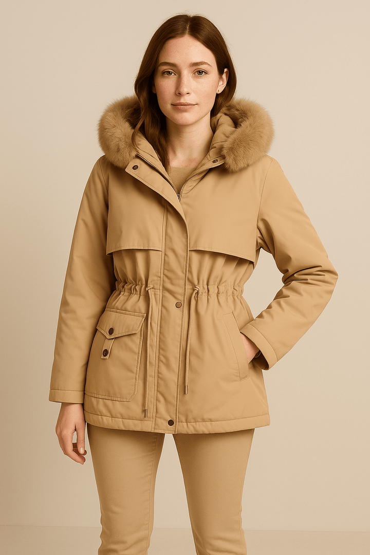 Conny – Women’s Stylish Winter Coat with Fur Hood