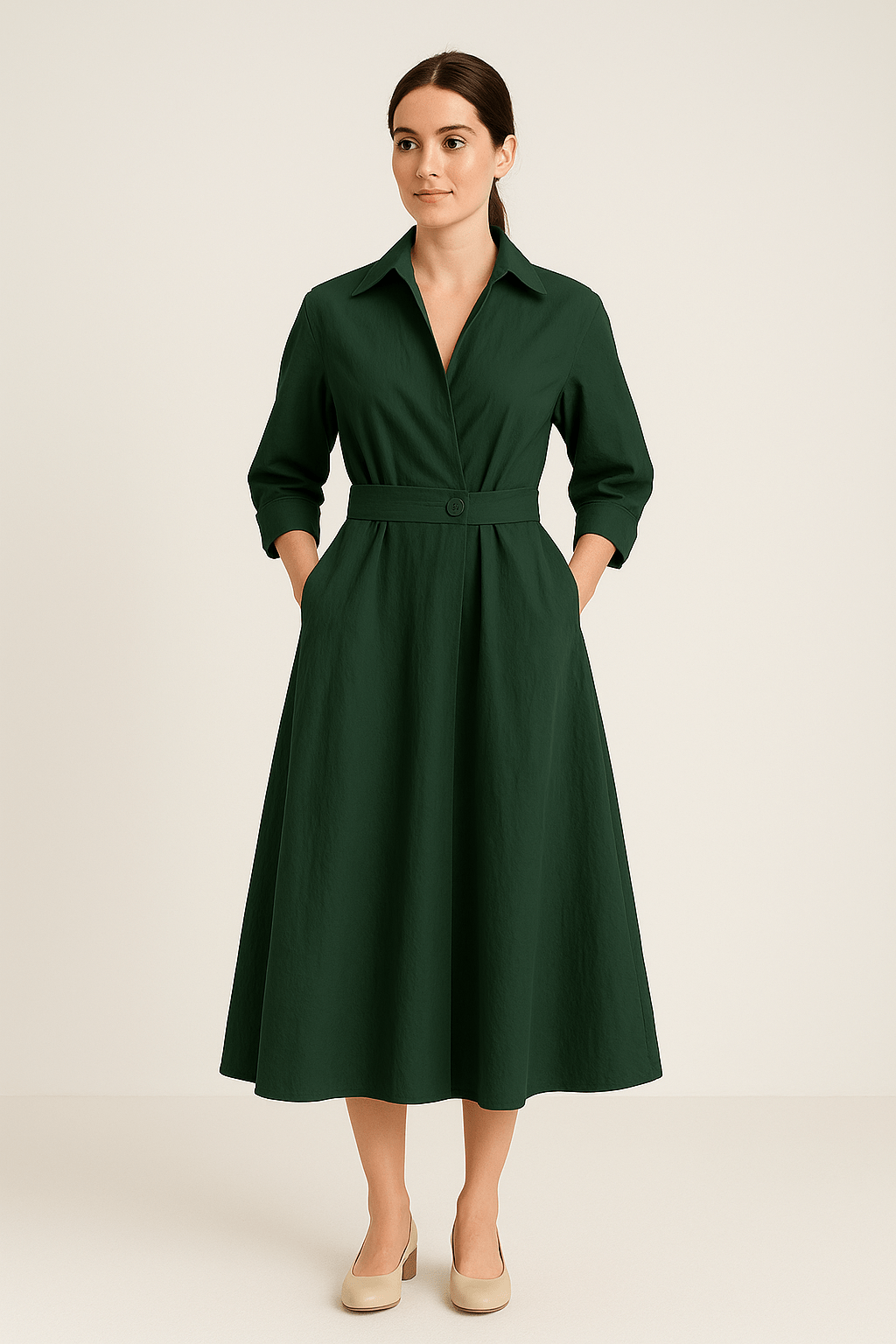 Sarah Women's Cotton Style Shirt Dress