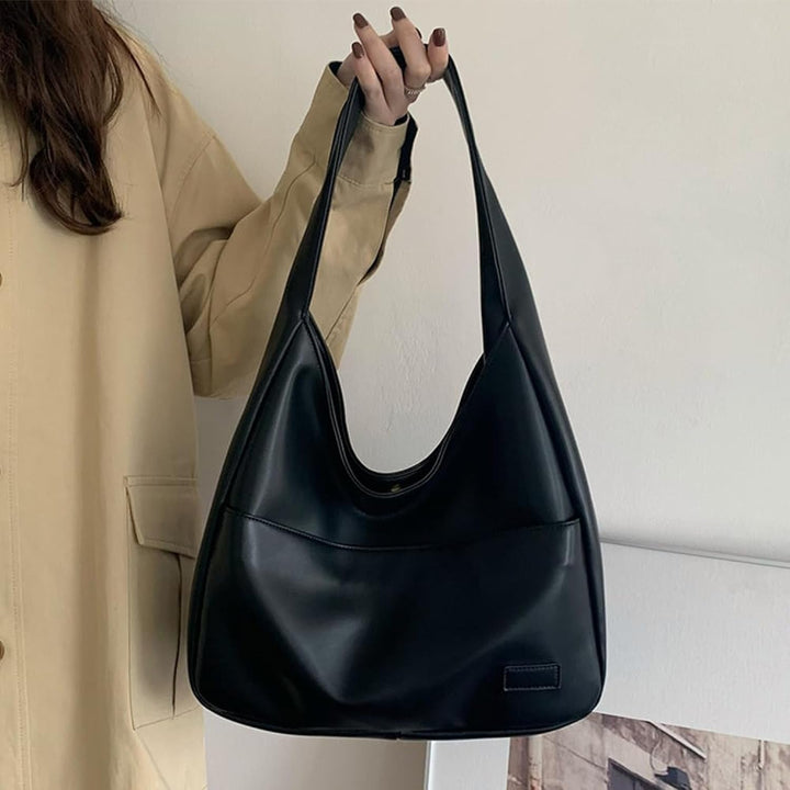 Delphine Women's Faux Leather Tote Bag - Structured Minimalist Design for Everyday Use
