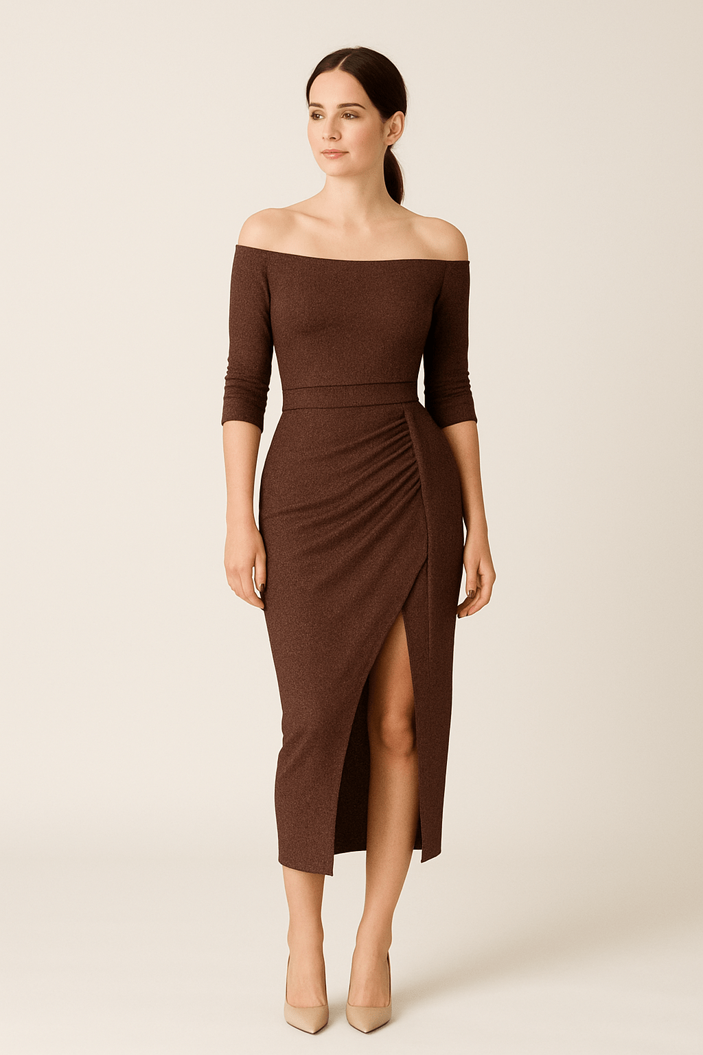 Ailis – Stretch Maxi Dress with Soft Touch Finish