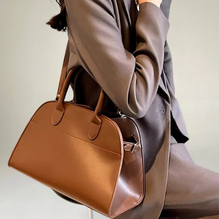 Elise Women's Structured Handbag - Elegant Design with Detachable Shoulder Strap