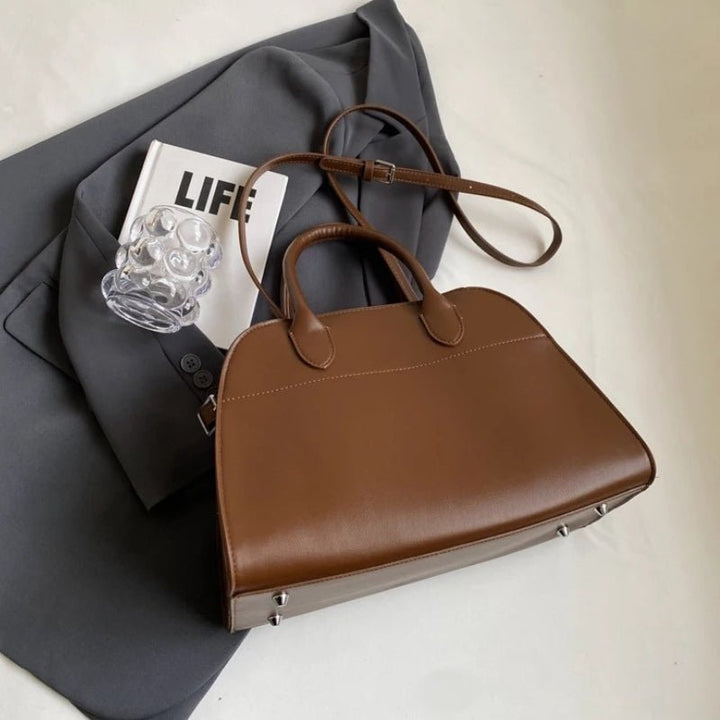 Elise Women's Structured Handbag - Elegant Design with Detachable Shoulder Strap