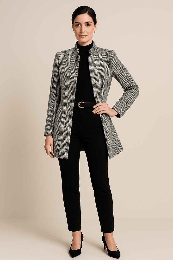 Elodie – Women’s Ankle-Length Coat with Notch Lapel