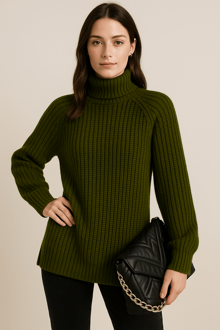 Elsie – Ribbed Knit Slit Sweater