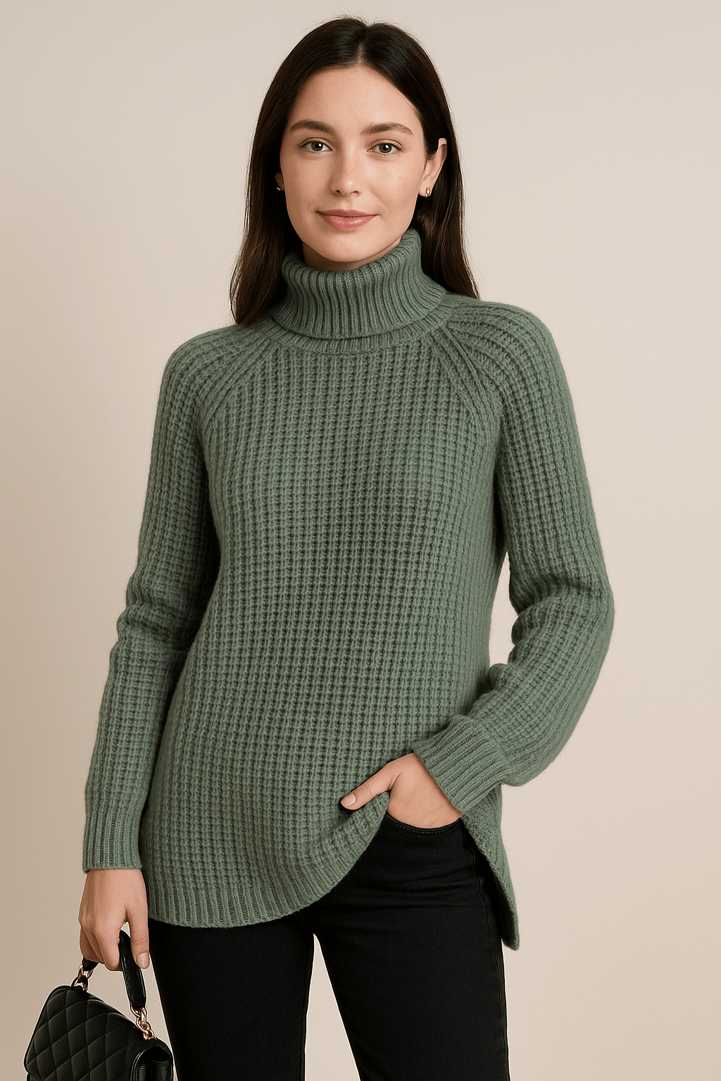 Elsie – Ribbed Knit Slit Sweater