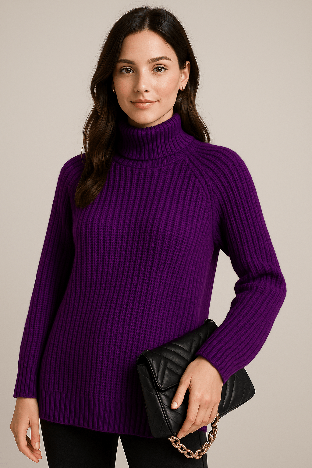 Elsie – Ribbed Knit Slit Sweater