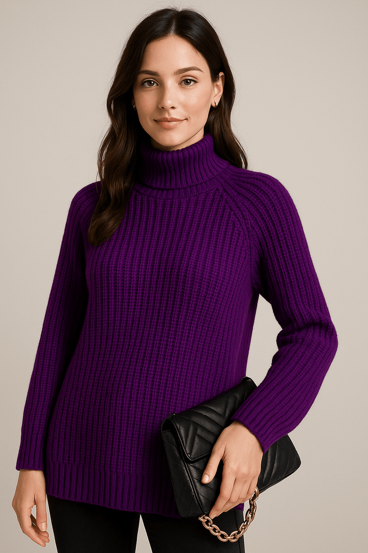 Elsie – Ribbed Knit Slit Sweater