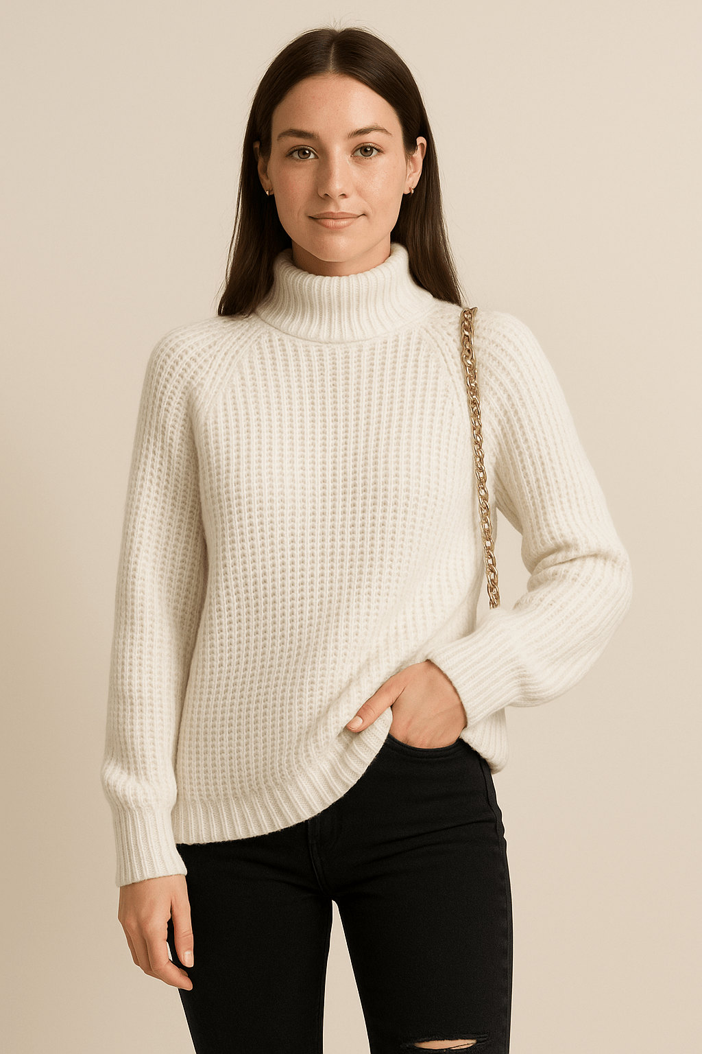 Elsie – Ribbed Knit Slit Sweater
