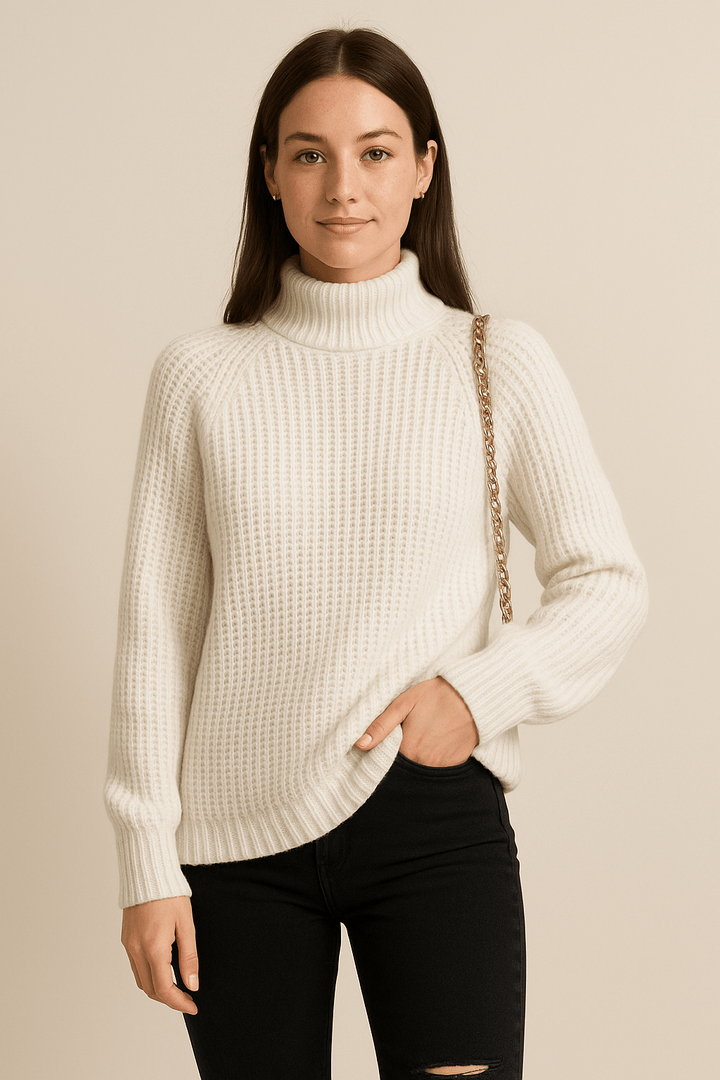 Elsie – Ribbed Knit Slit Sweater