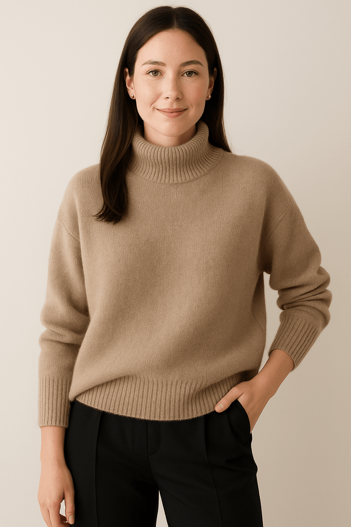 Elva – Women’s Knit High Neck Sweater