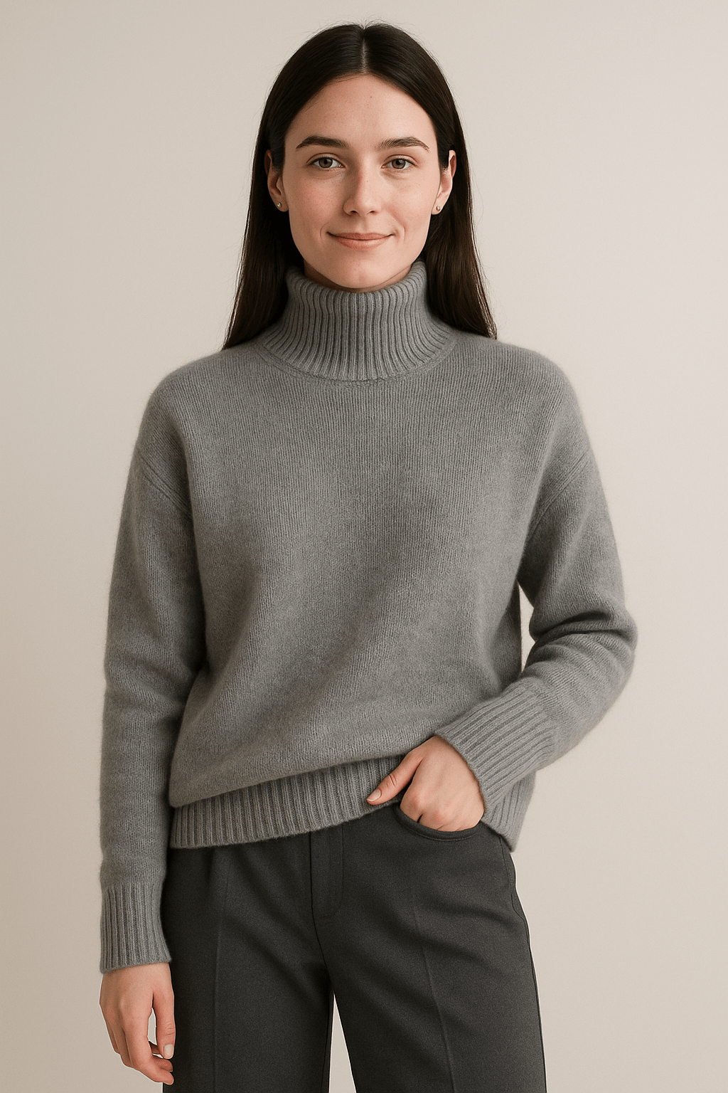 Elva – Women’s Knit High Neck Sweater