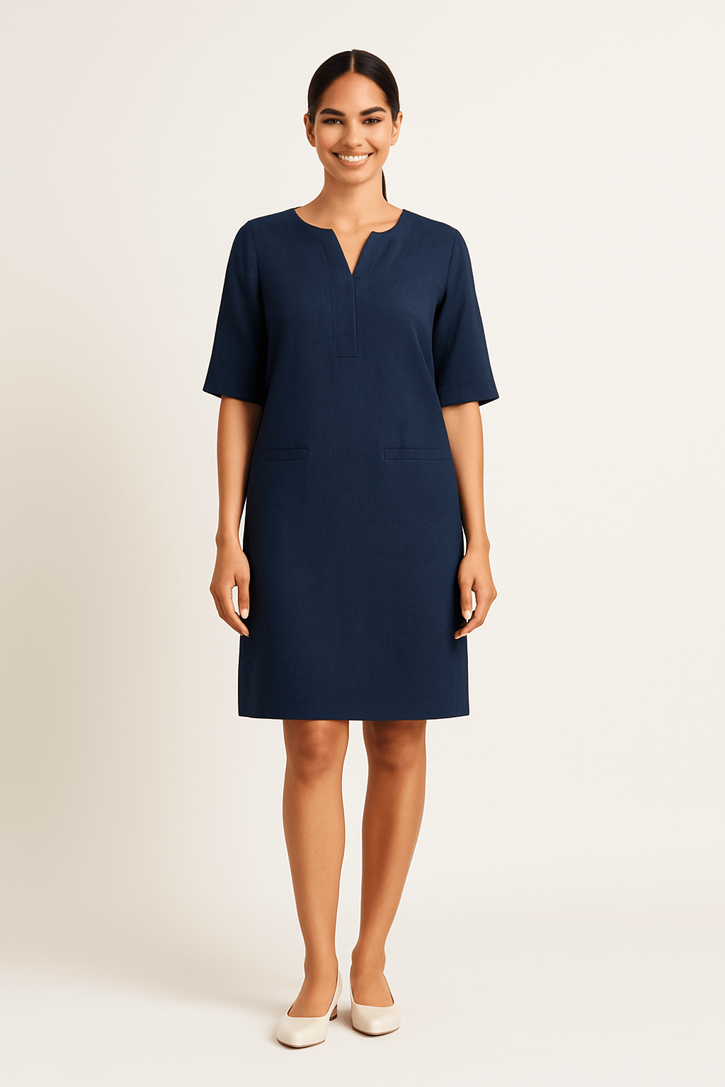 Fiadh – Linen Style Shift Dress in Effortless Summer Fit