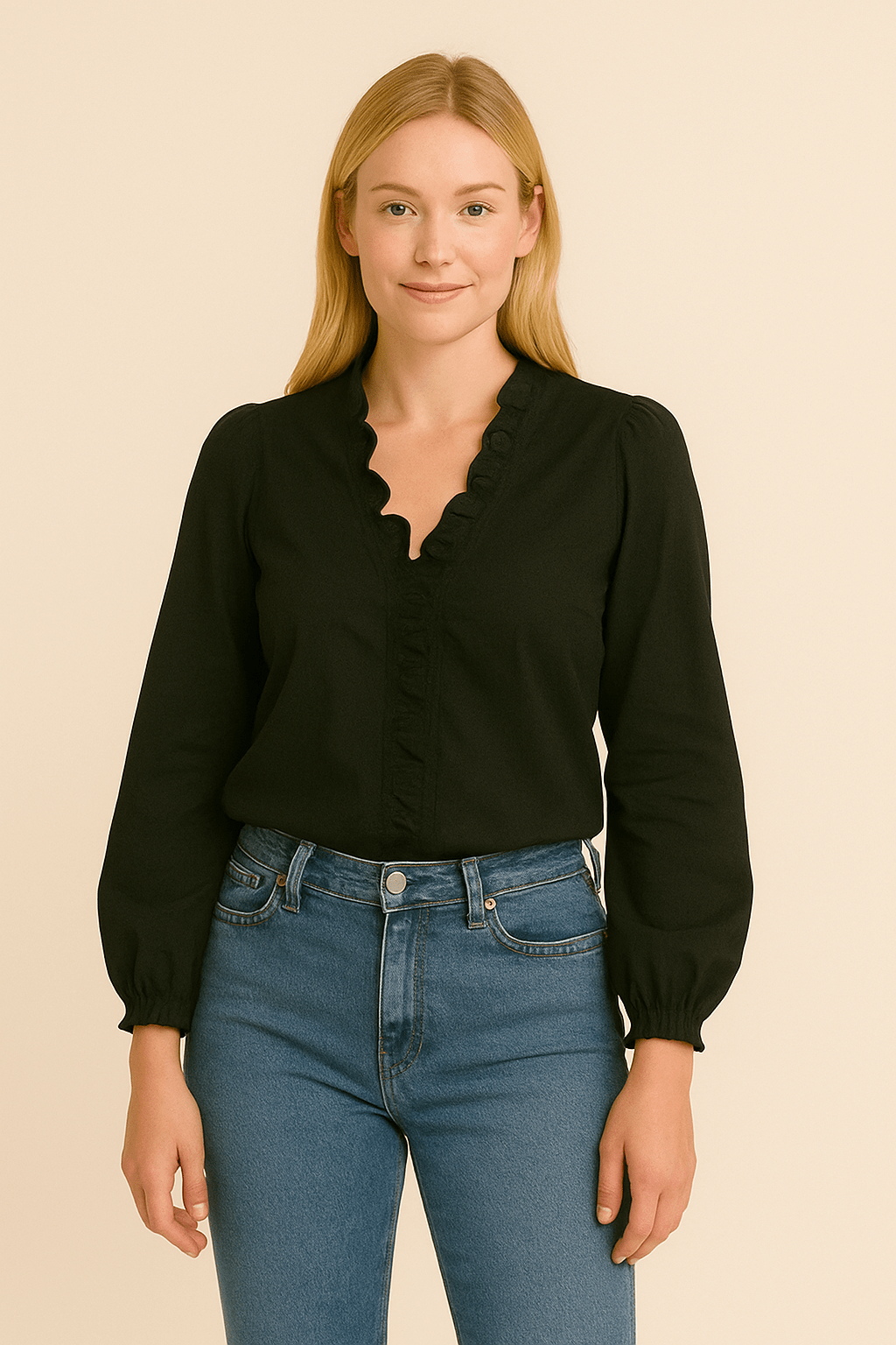 Lola Blouse – Classic Ruffled Elegance