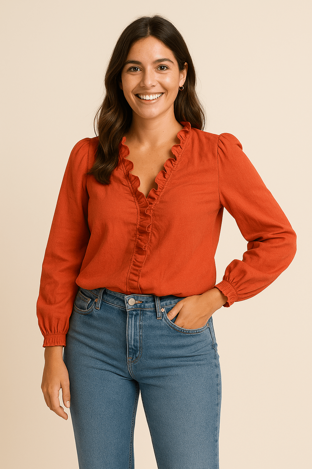 Lola Blouse – Classic Ruffled Elegance