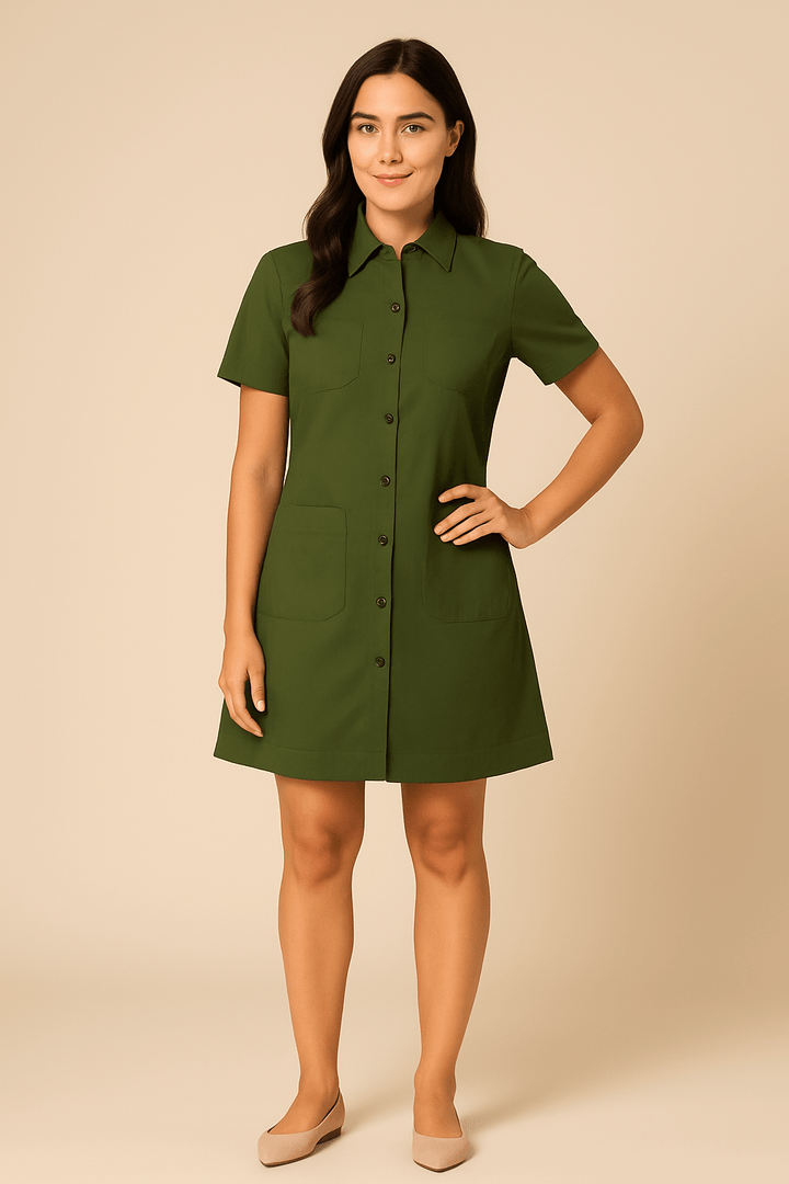 Button-Up Cargo Mini Dress