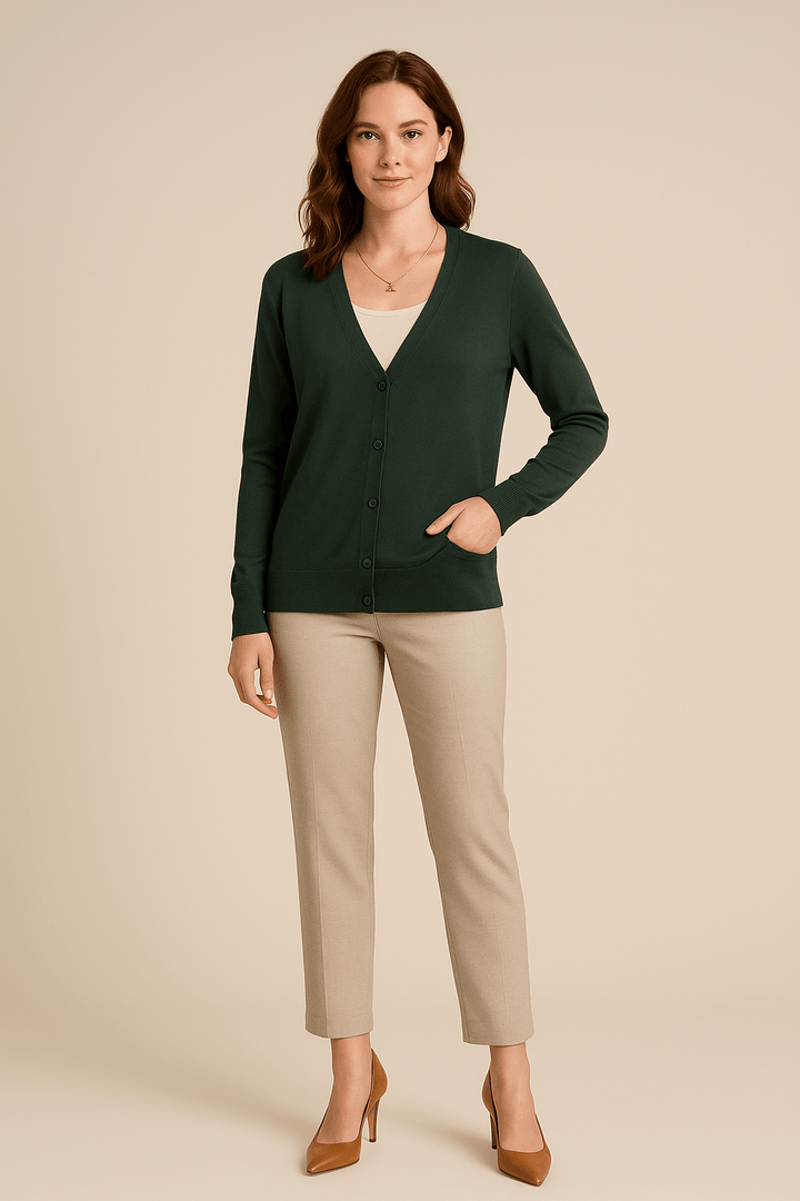 Luna Women's Lightweight Cotton V-Neck Cardigan