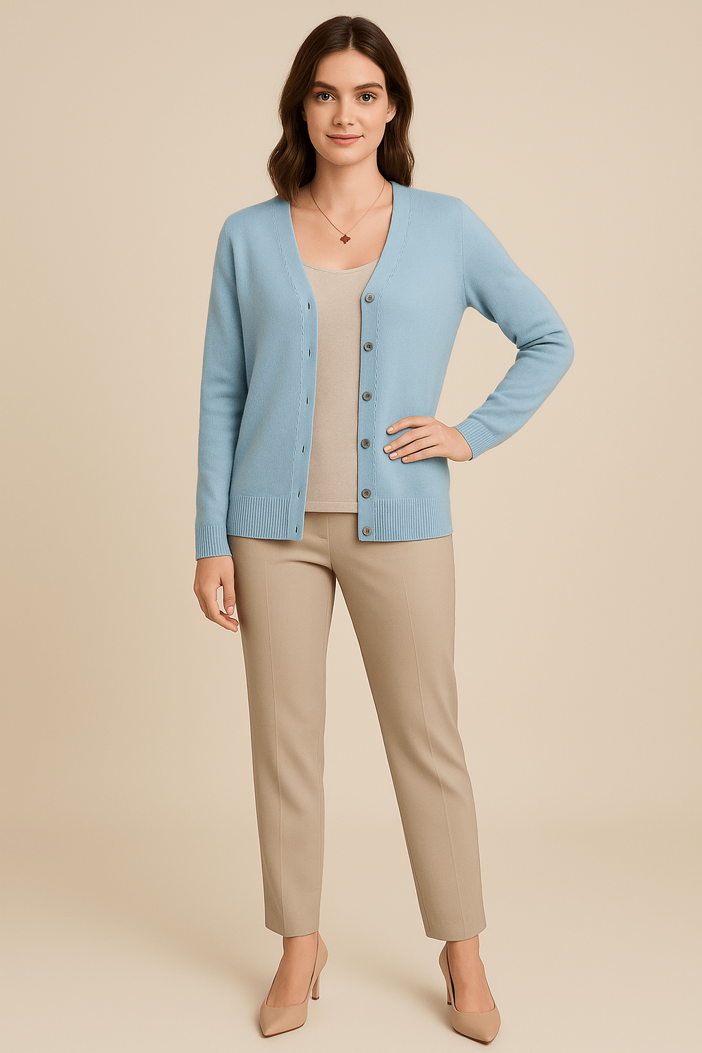 Luna Women's Lightweight Cotton V-Neck Cardigan