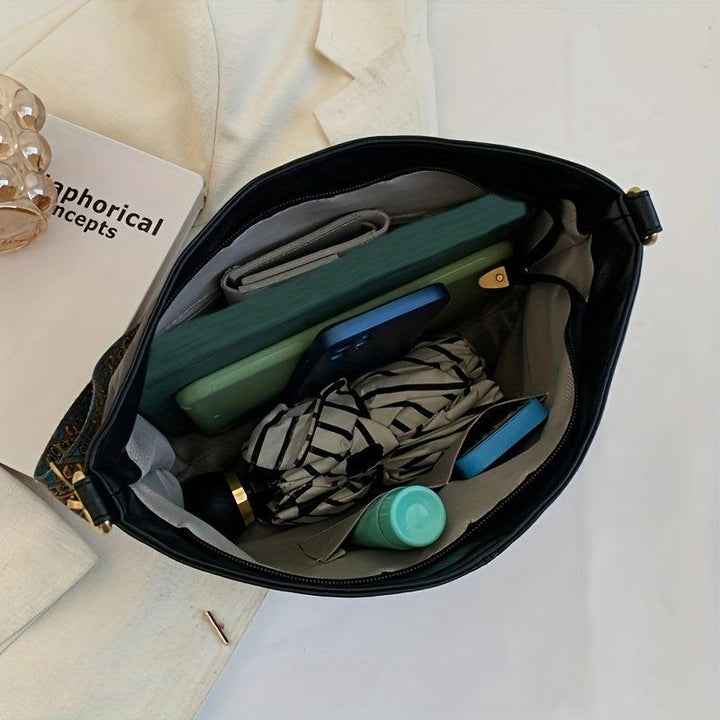 Madeleine Women's Medium Shoulder Bag - Faux Leather with Embellished Adjustable Strap